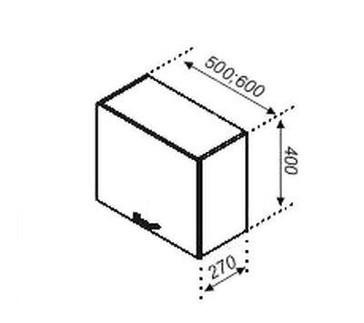 Тумба навісна над витяжкою 50 ОКАП Оля біла