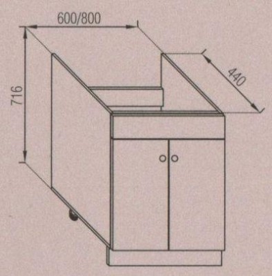 Тумба нижняя (мойка) Н 80М Валенсия