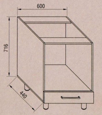 Тумба нижняя под духовку Н 60 Пл Адель