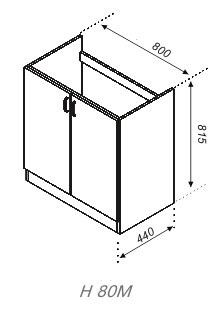 Тумба нижня (мийка) Н 80М Оля