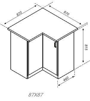 Тумба кутова нижня 87х87